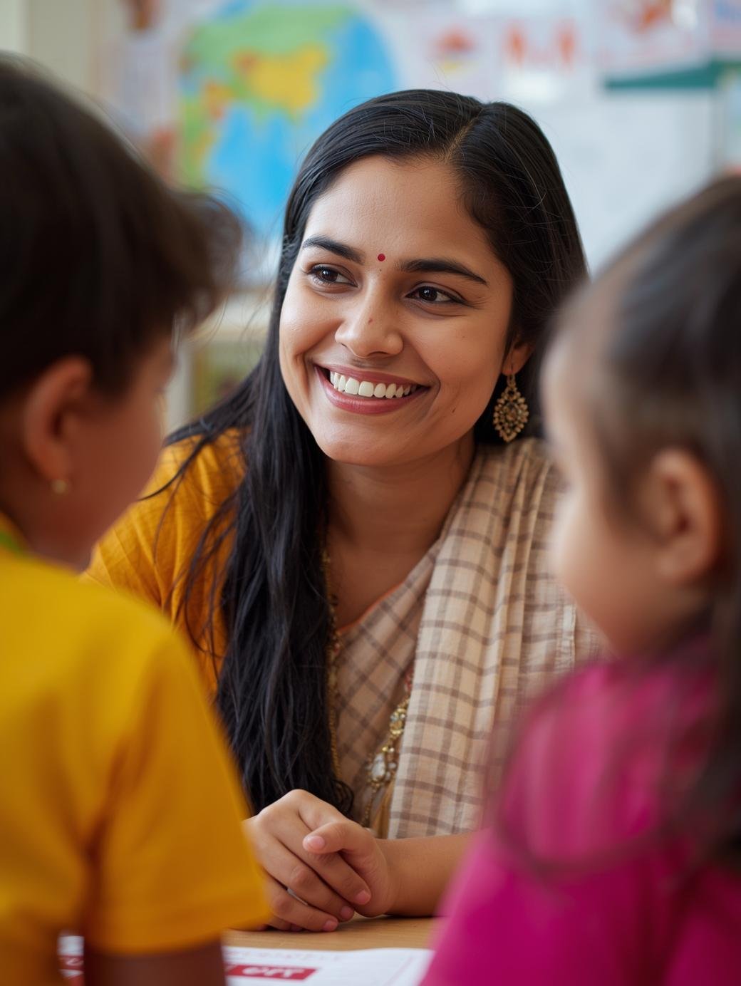 indian woman preschool yeacher